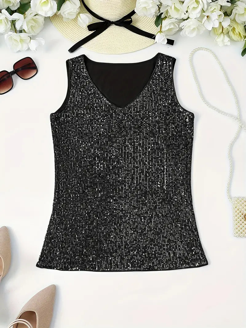 Sleeveless Top | Women's Embellished Elegant