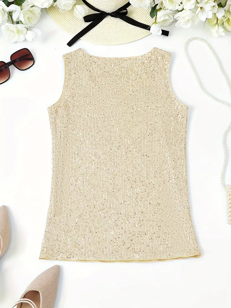 Sleeveless Top | Women's Embellished Elegant