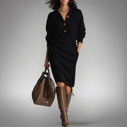 Mira | Knit Polo Midi Dress