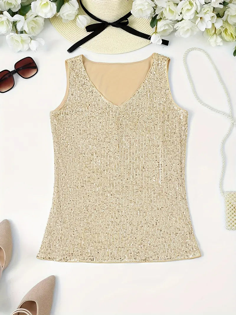 Sleeveless Top | Women's Embellished Elegant