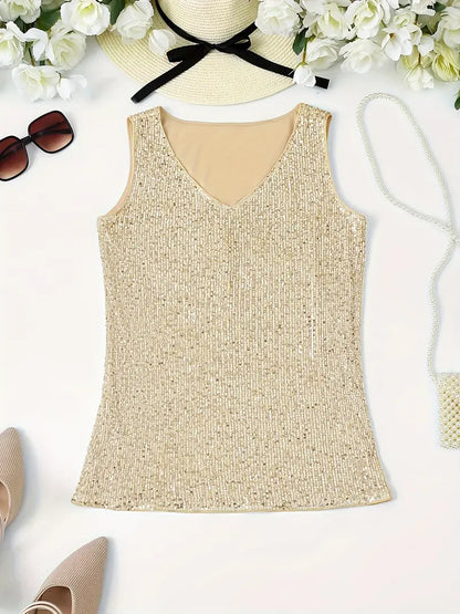 Sleeveless Top | Women's Embellished Elegant