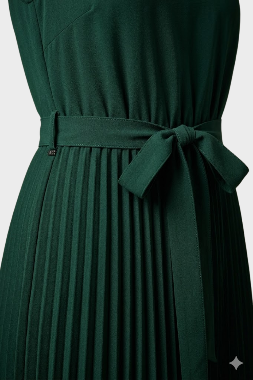 Elegant Pleated Belted Formal Midi Dress — product view 3