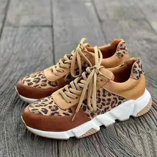 Women's Sneakers | Lace-Up Leopard Print — product view 1