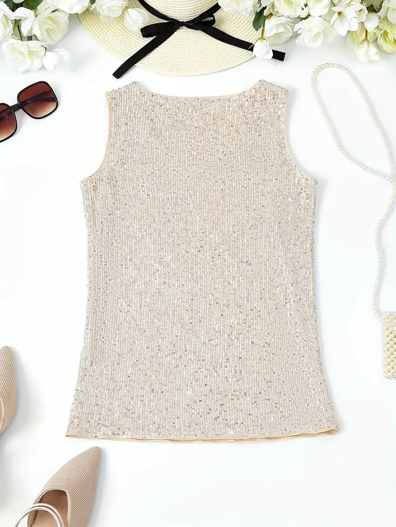 Sleeveless Top | Women's Embellished Elegant