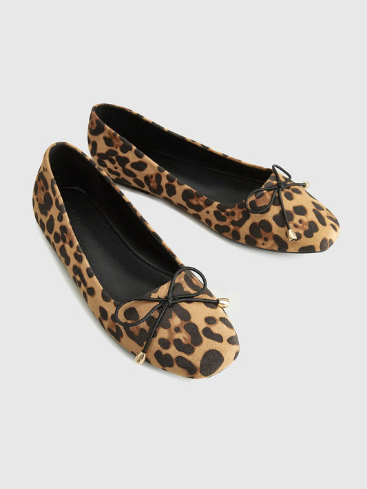 Ballet Flats | Women's Leopard Print Bow-Detail, product image 2