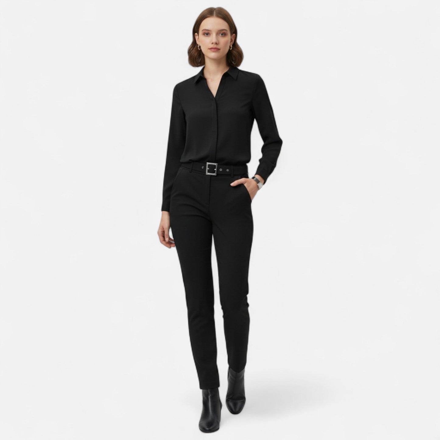 Button Up Shirt | Women's Denim Elegant Camille Laurent
