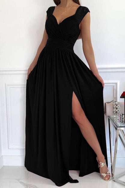 Formal Dress | Women's V-Neck Ruffle Elegant