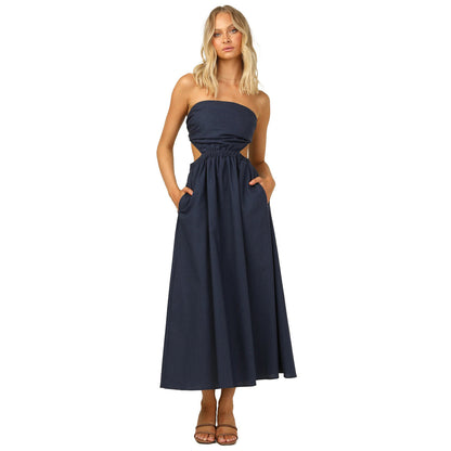 Strapless Maxi Dress | Women's Cut-Out Pocket