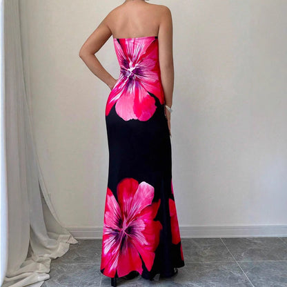 Strapless Maxi Dress | Women's Floral Elegant