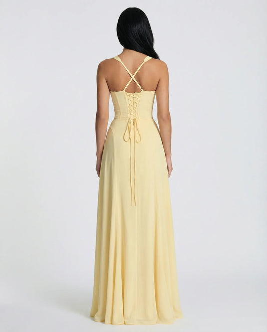 Mary | Maxi Dress with Corset Bodice and Lace-Up Back, product image 1