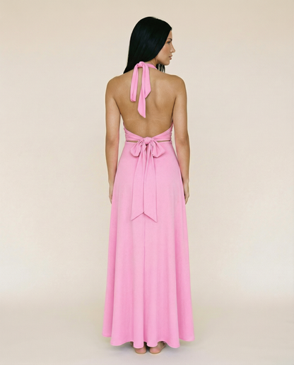 Halter Maxi Dress | Women's Elegant Isabella Romano