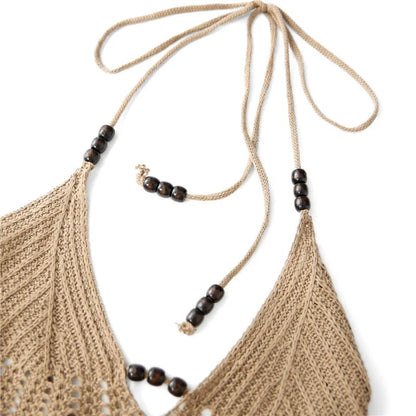 Mini Dress | Women's Open-Knit Halter Chloe — product view 5
