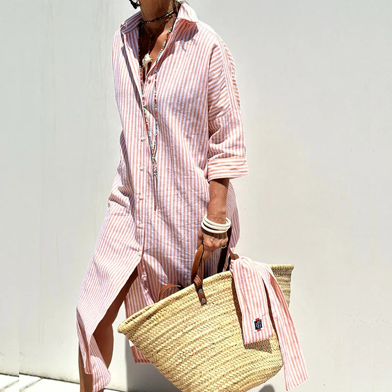 Shirt Dress | Women's Elegant Striped Asher