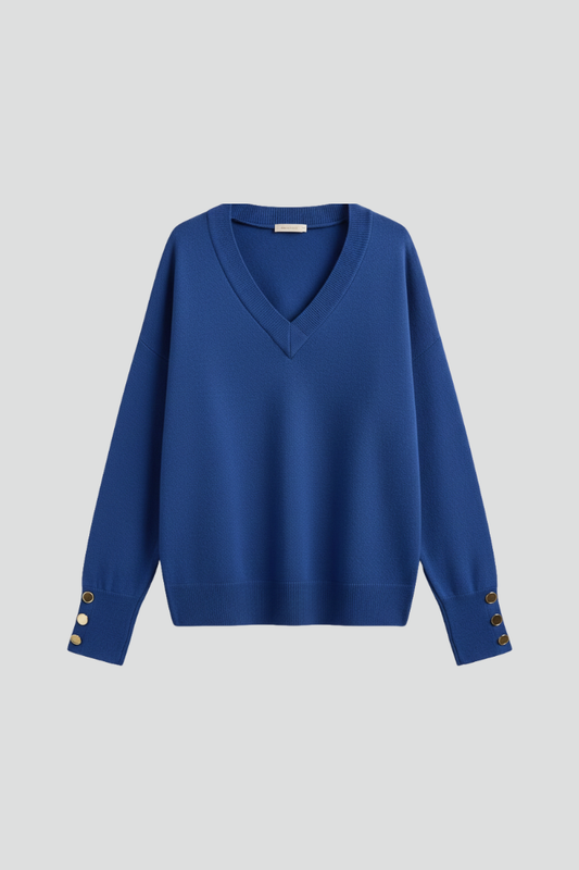 Cleo | V-Neck Button-Cuff Sweater