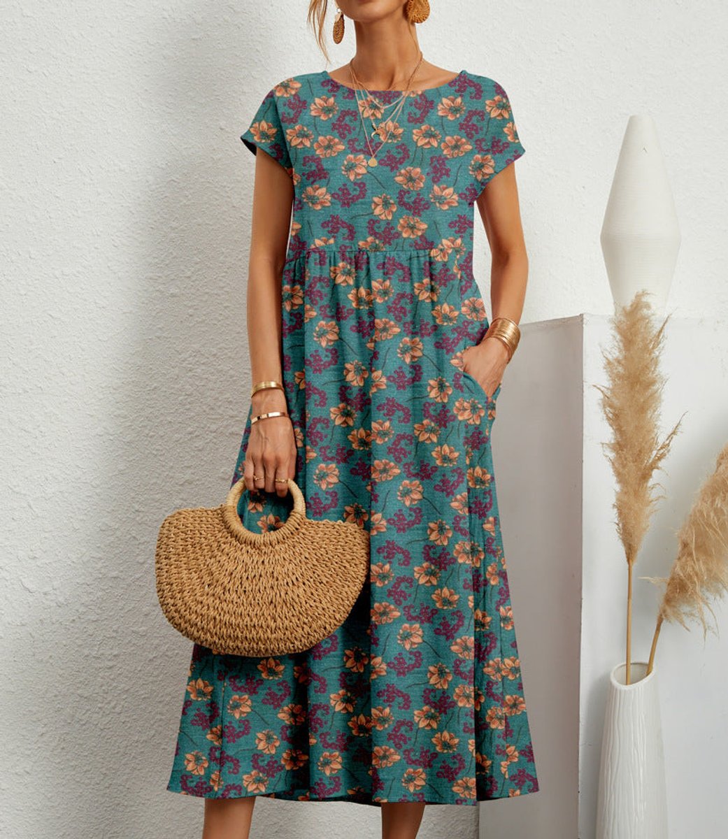 Aria | Women's Tie-Dye Floral Pocket Midi Dress – product image 3