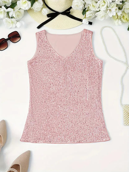Sleeveless Top | Women's Embellished Elegant