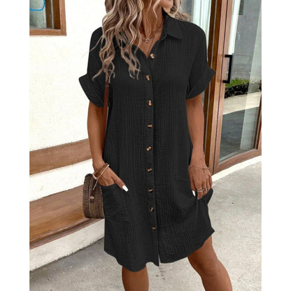 Mini Dress | Women's Cotton Linen Casual