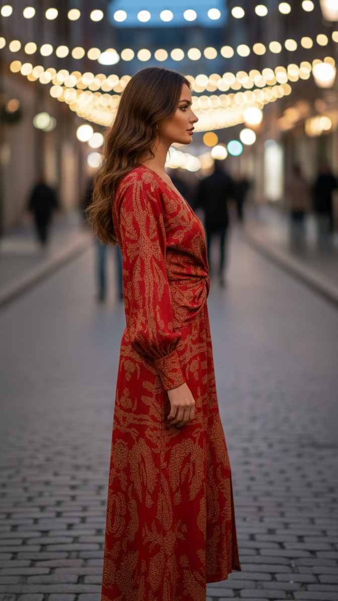 Elegant Women's Long-Sleeve Formal Lace Dress — product view 9