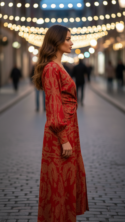 Elegant Women's Long-Sleeve Formal Lace Dress — product view 9