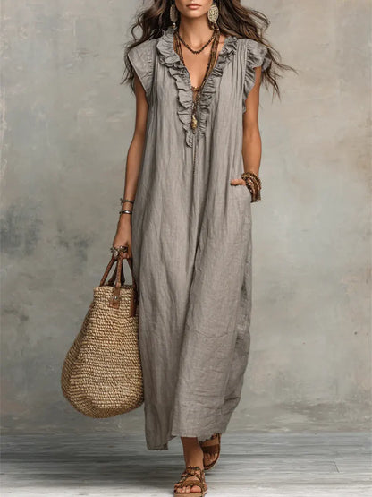 Saskia | Sleeveless Kaftan Maxi Dress