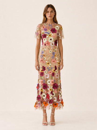 Penelope | Women's Floral-Appliqué Embroidered Maxi Dress – product image 6