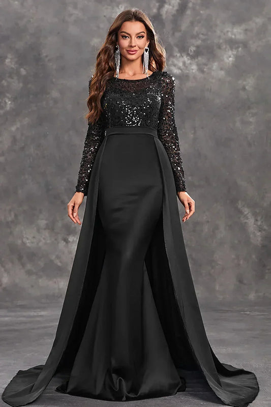 Glamorous Women's Black Sequin Formal Evening Maxi Dress — product view 1